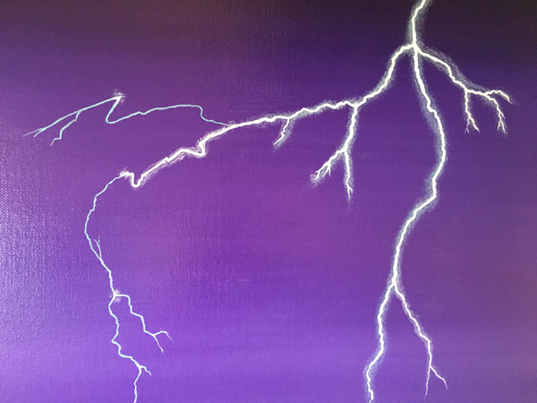 "Lightning Dancing at Dawn" - Acrylic on canvas