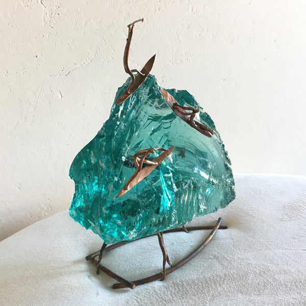 Untitled - Copper and glass sculpture