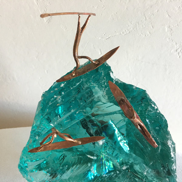 Untitled - Copper and glass sculpture