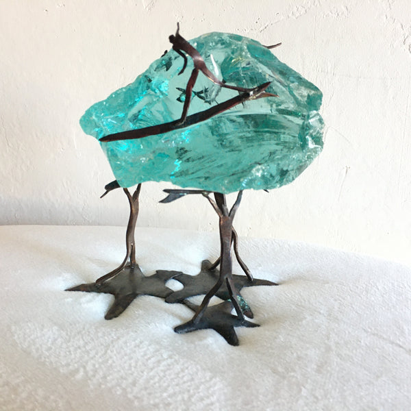 Untitled 2 - Copper and glass sculpture