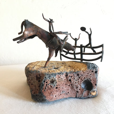 "8 Seconds" - Copper and stone sculpture